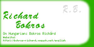 richard bokros business card
