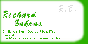 richard bokros business card